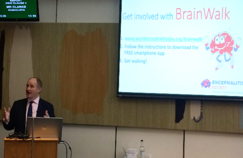 Kevin Hollinrake BrainWalk App Encephalitis Society