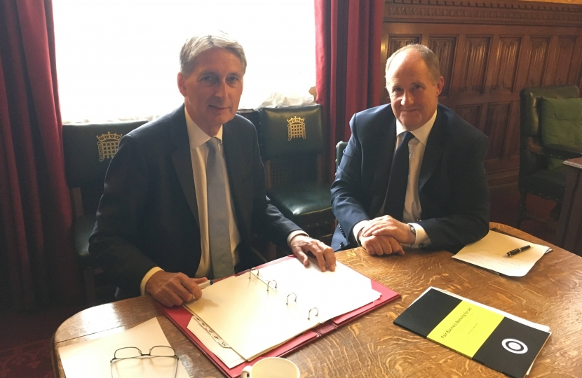 Chancellor of the Exchequer, Rt Hon Philip Hammond MP, with Kevin Hollinrake MP