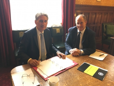 Chancellor of the Exchequer, Rt Hon Philip Hammond MP, with Kevin Hollinrake MP